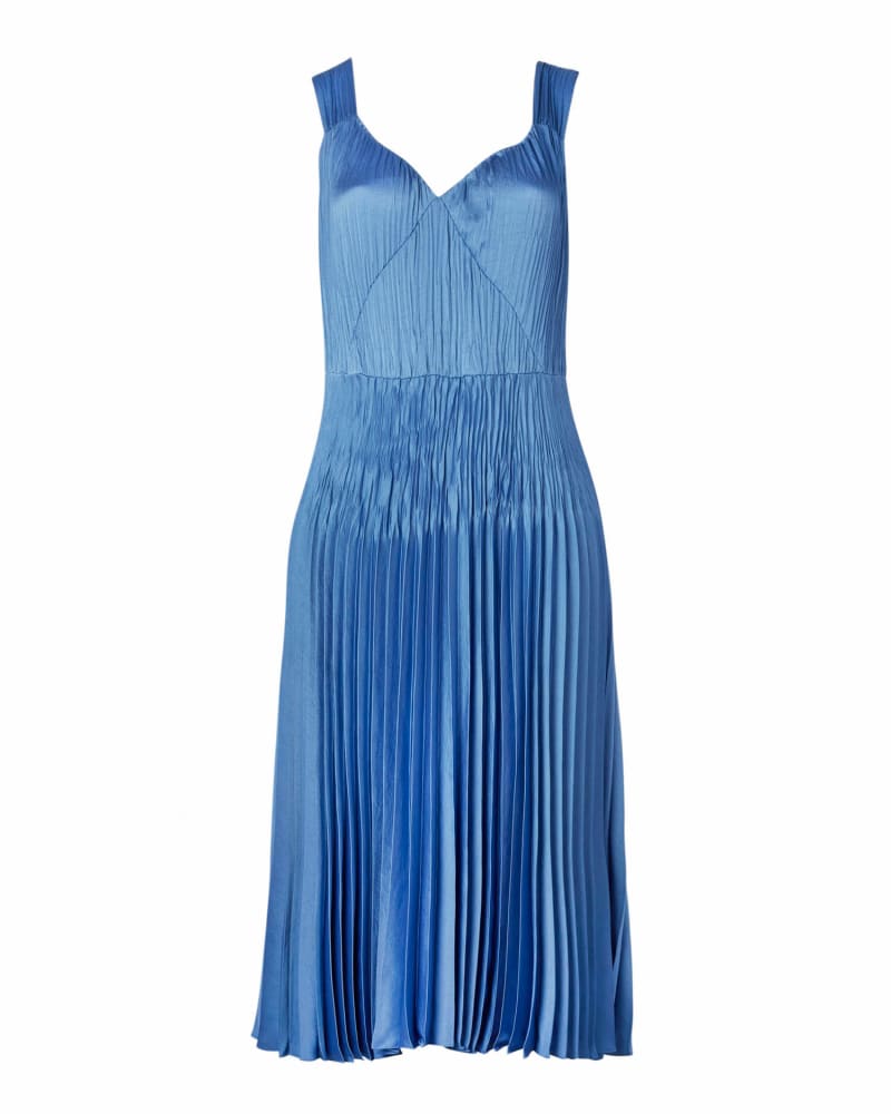 Pleated Slip Dress | BLUE